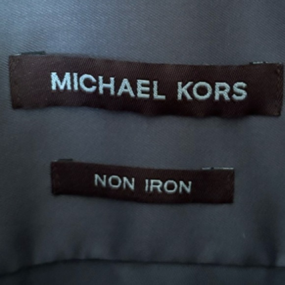 NEW Michael Kors No Iron Gray Button Down Shirt Size 20 34/35 Long Sleeve Shirt - Picture 3 of 6